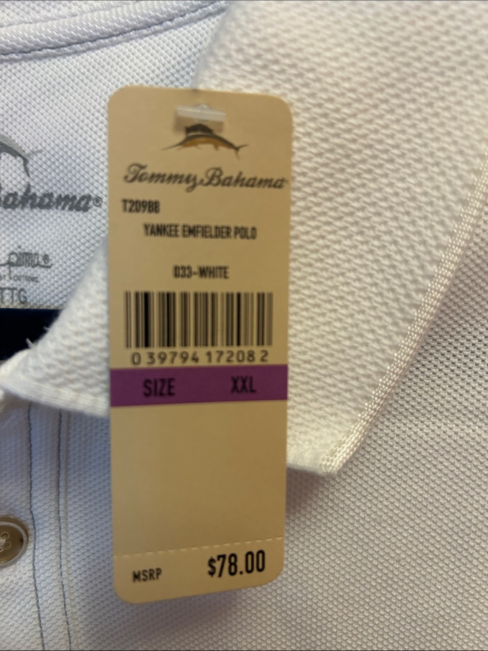 Tommy Bahama White Polo Shirt - Picture 4 of 5